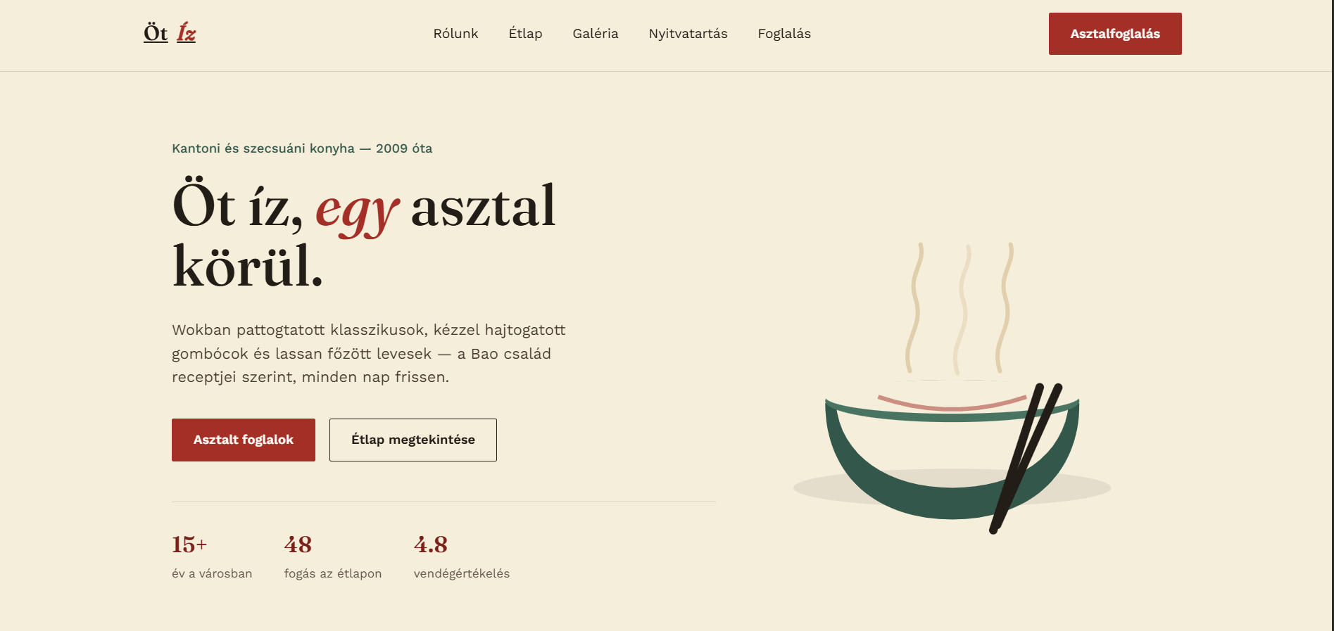Kínai étterem bemutatkozó oldal